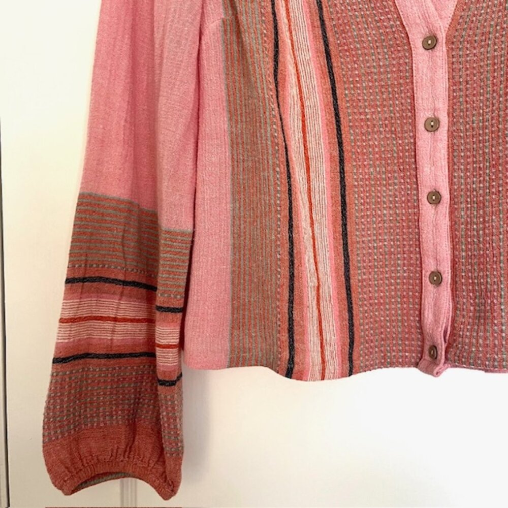 Liverpool Button Front Shirred Blouse | Size Medium - Picture 6 of 8